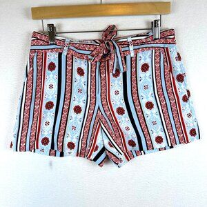 Loft Paisley Shorts Womens 0 XS Red White Blue Patriotic Picnic Summer Western